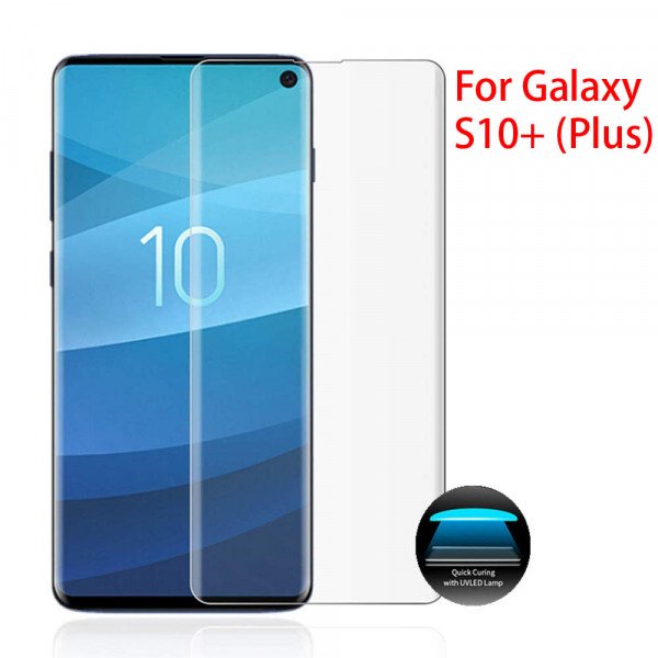 Wholesale Galaxy S10+ (Plus) UV Tempered Glass Full Glue Screen Protector (Clear)